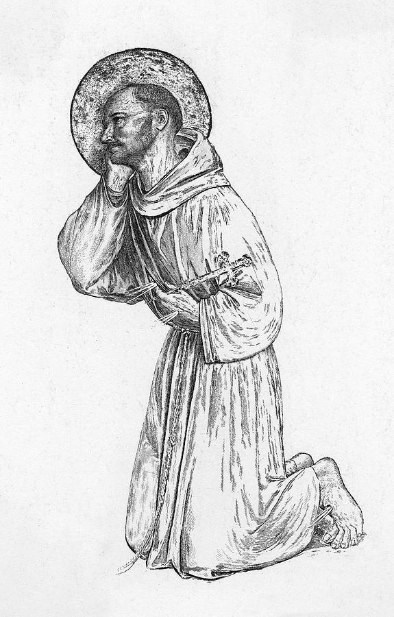 Saint Francis Of Assissi (11821226) Drawing by Mary Evans Picture