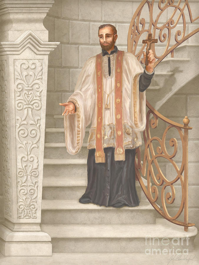 Inspirational Painting - Saint Francis Xavier #1 by John Alan  Warford