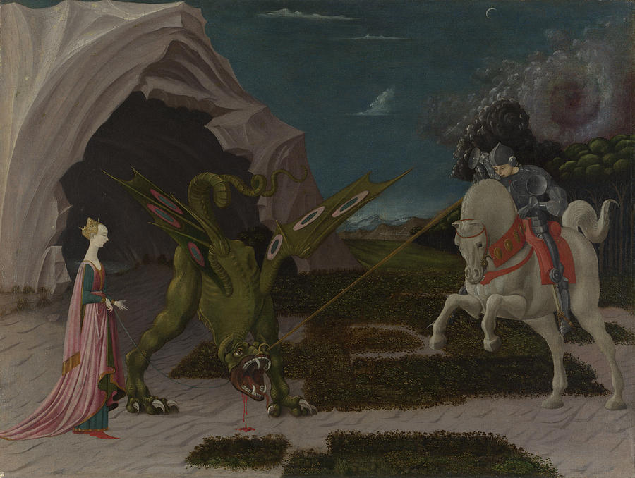Saint George and the Dragon #3 Painting by Paolo Uccello