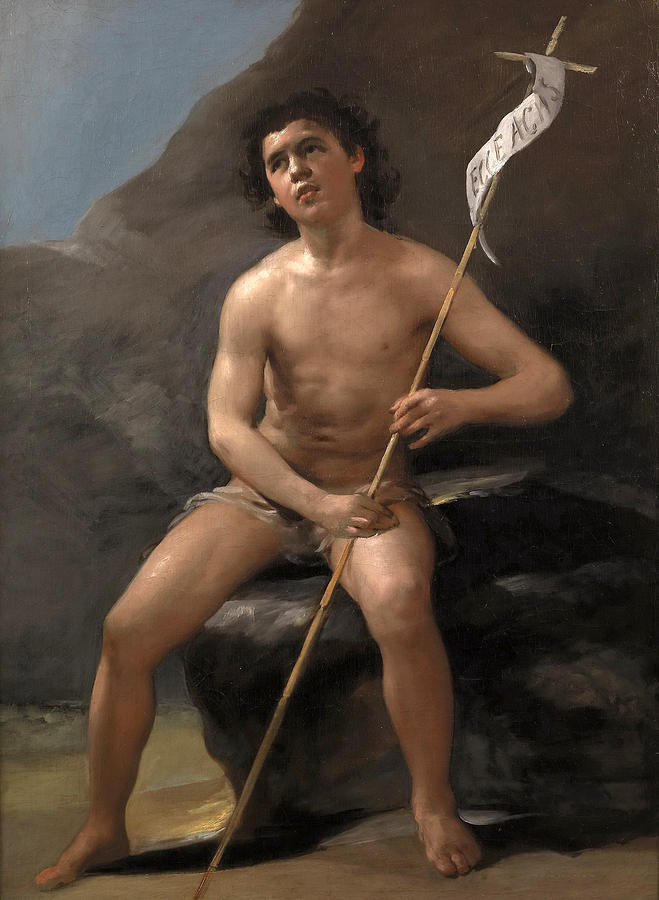 Saint John the Baptist as a Child in the Desert #1 Painting by Francisco Goya