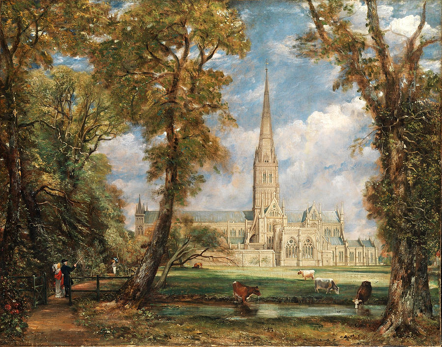 Salisbury Cathedral from the Bishops Grounds #4 Painting by John Constable