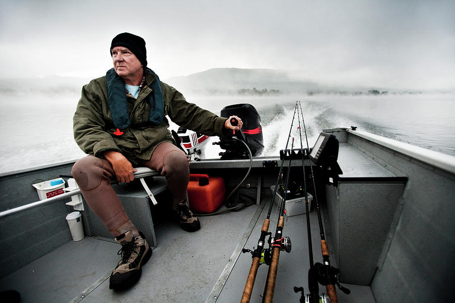 Portrait Photograph - Salmon Fishing In Oregon From A Boat #1 by Sam Wells