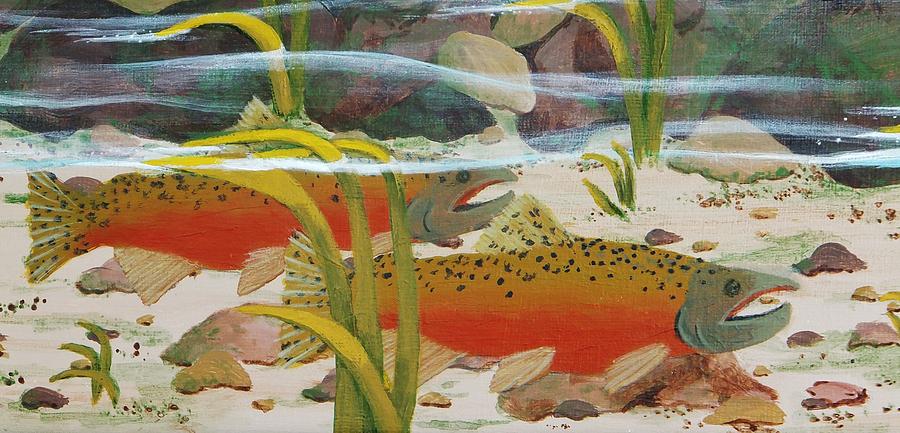 Salmon Painting by Katherine Young-Beck