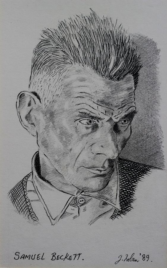 Book Drawing - Samuel Beckett #2 by John  Nolan