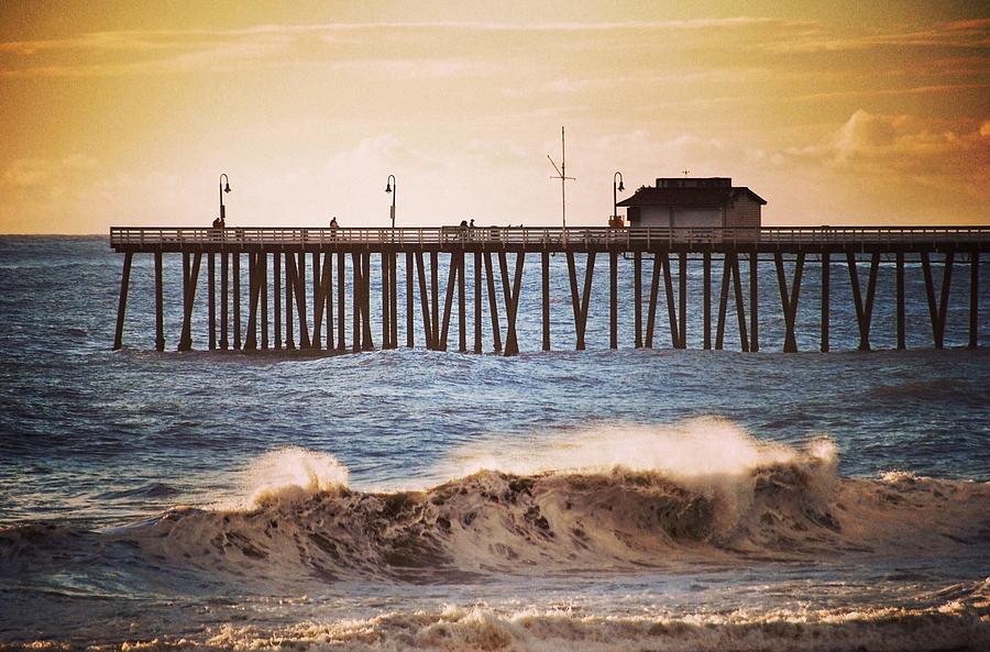 Pier Photograph - San Clemente Pier and Waves #2 by Hal Bowles