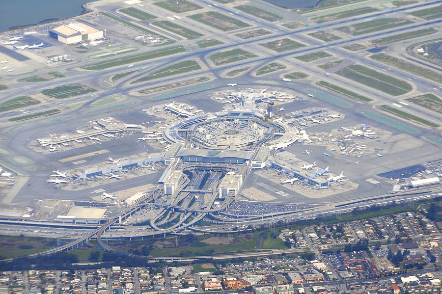 San Francisco Airport Aerial View Photograph by Alex King