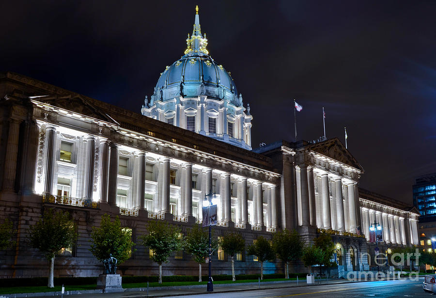 San Francisco City Hall at Night #2 Photograph by Carlos Alkmin
