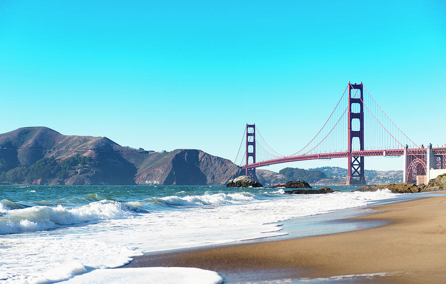San Francisco Golden Gate From The Beach #1 Photograph by Franckreporter