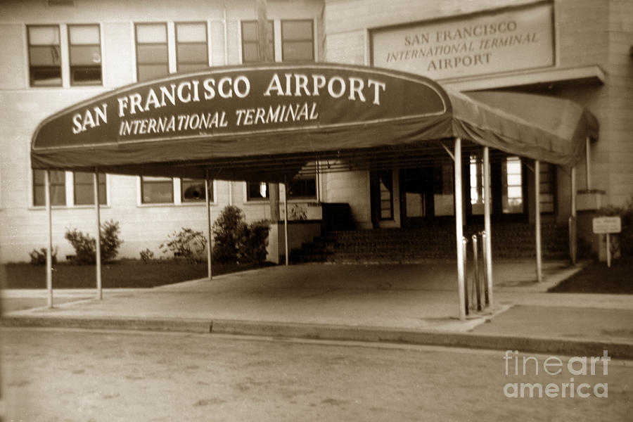 San Francisco Photograph - San Francisco International Airport Passenger Terminal circa 1955 by Monterey County Historical Society