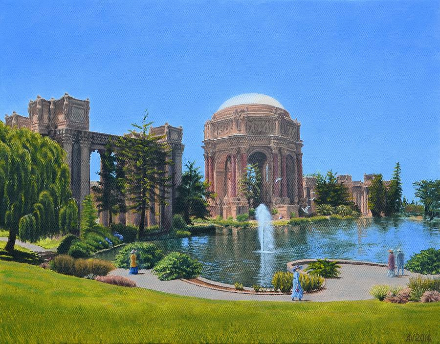 San Francisco Palace of Fine Arts #2 Painting by Alex Vishnevsky