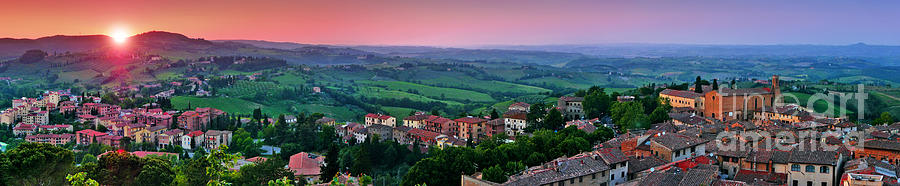 San Gimignano Sunset Panorama #1 Photograph by JR Photography
