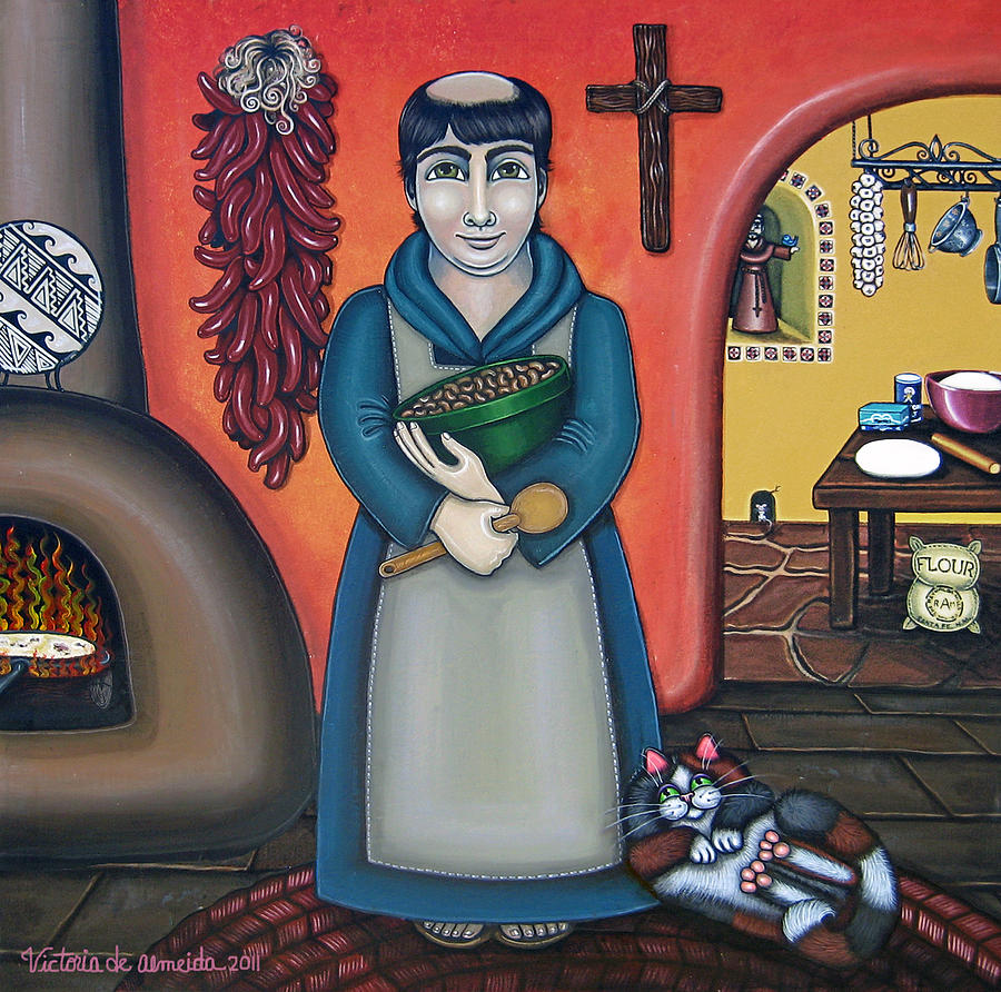 San Pascuals Kitchen Painting by Victoria De Almeida