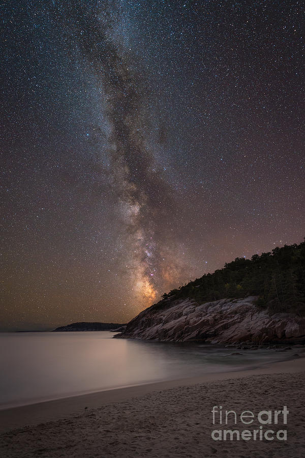 Acadia National Park Photograph - Sand Beach Milky Way portrait #1 by Michael Ver Sprill