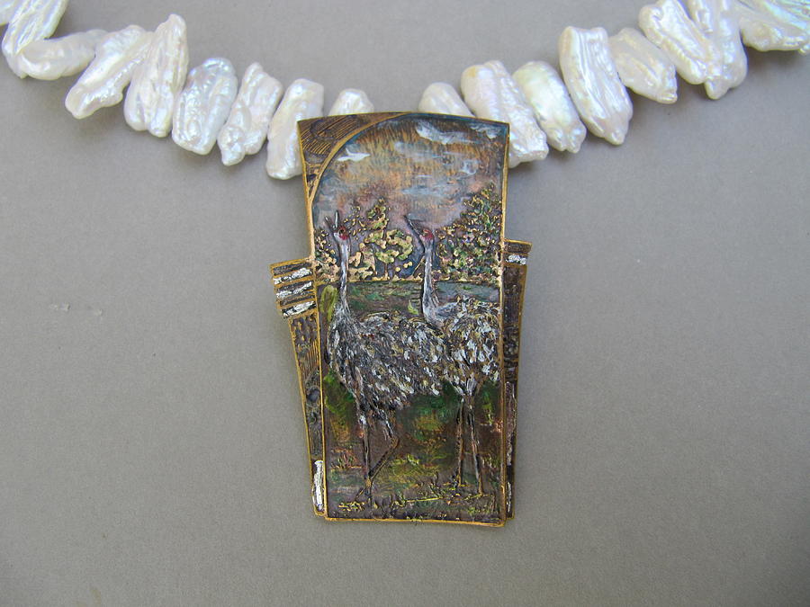 Sandhill Cranes #2 Jewelry by Brenda Berdnik