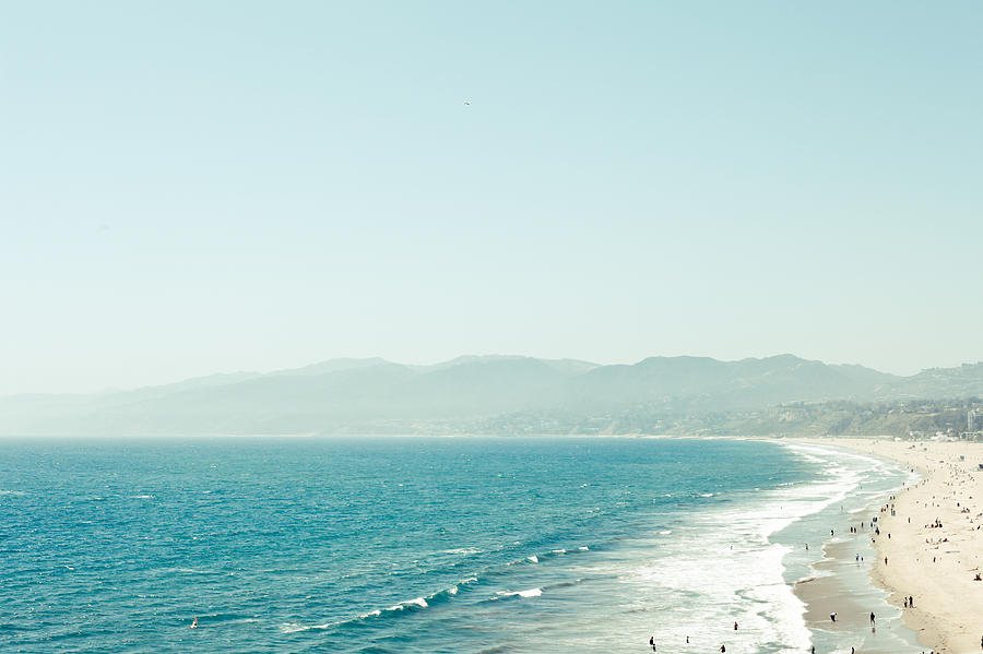 Santa Monica beach #1 Photograph by Angela Auclair