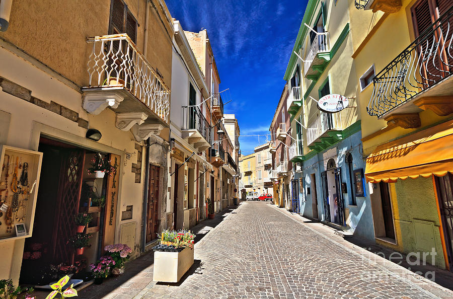 Sardinia - main street in Carloforte Photograph by Antonio Scarpi