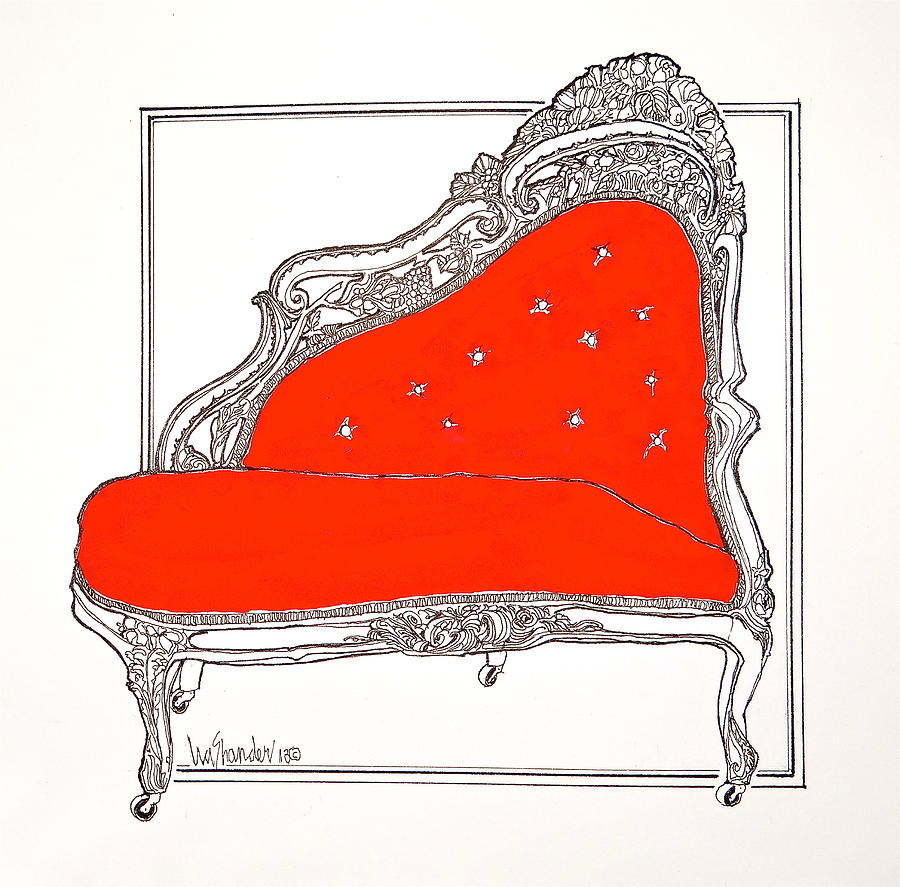 1860 Mixed Media - Sassy Sallys Sofa Love Seat by Ira Shander