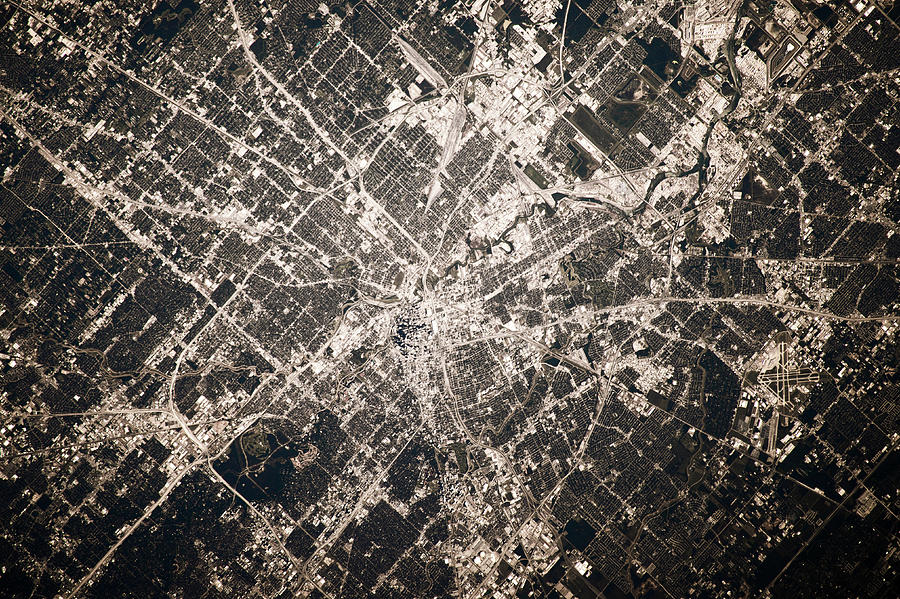 Satellite View Of Houston, Texas, Usa #1 Photograph by Panoramic Images