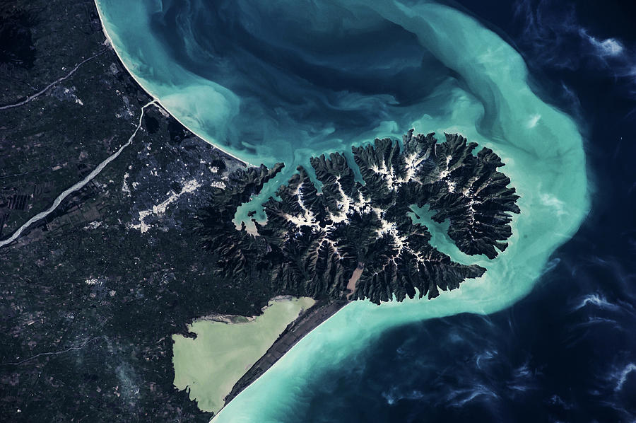 Satellite View Of Lake Ellesmere Photograph by Panoramic Images Pixels