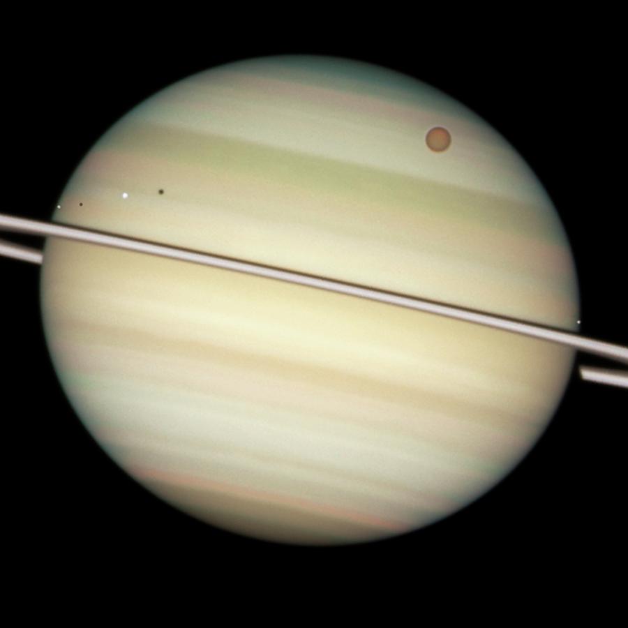 Saturn And Moon Transits Photograph by Nasa/esa/hubble Heritage Team (stsci/aura)/science Photo Library