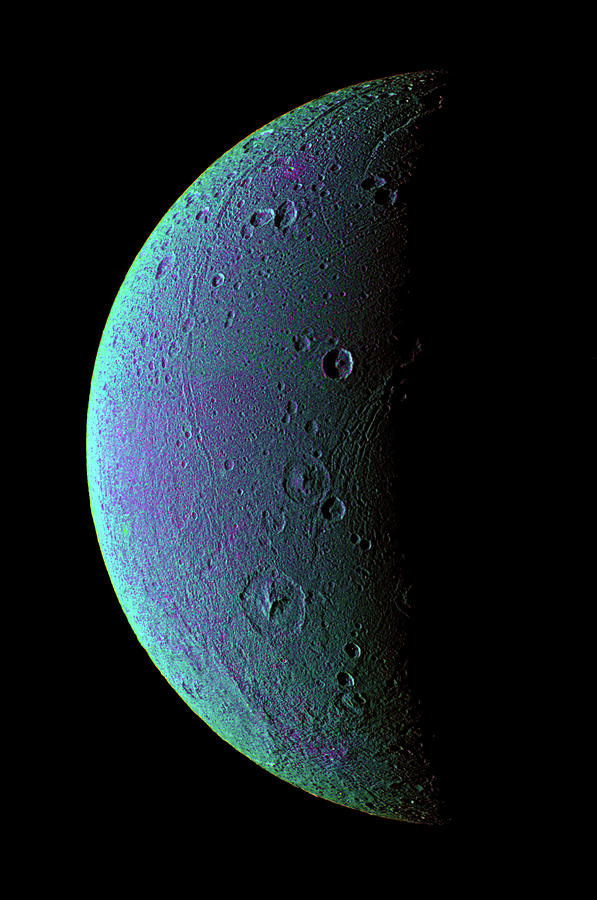 Saturn's Moon Dione #1 by Nasa/jpl/space Science Institute/science Photo  Library