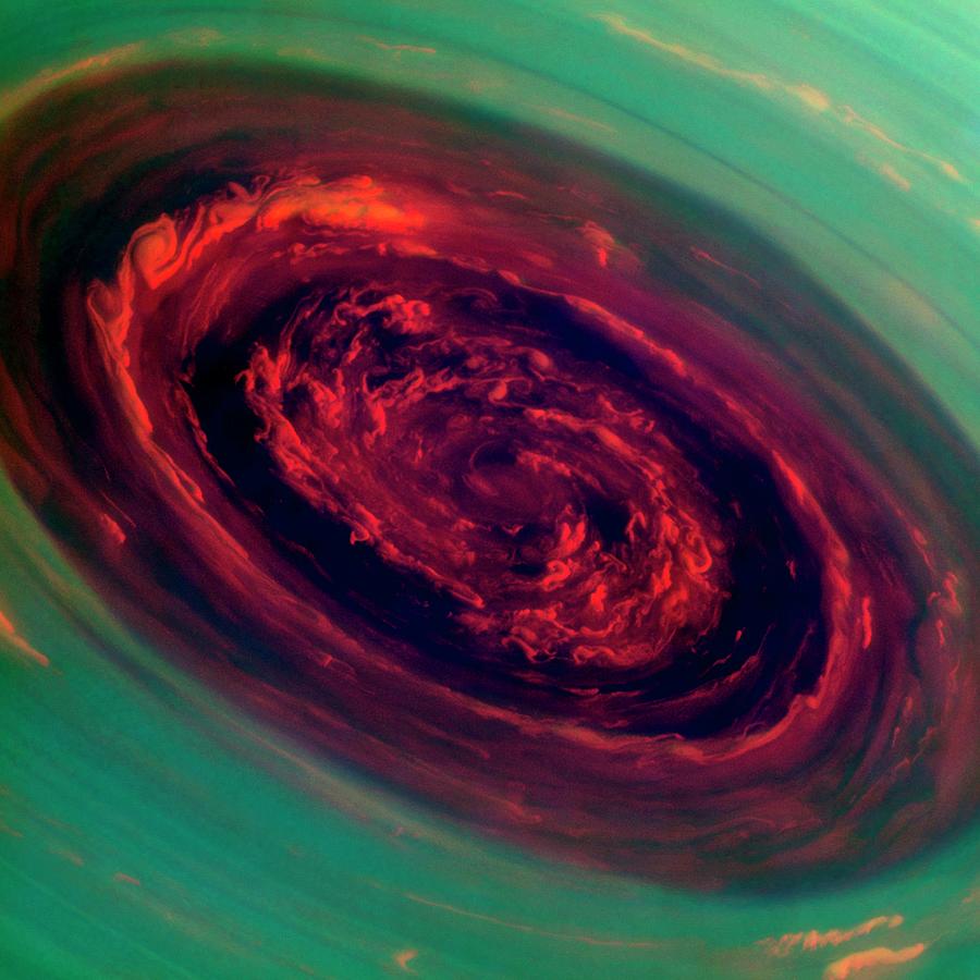 Space Photograph - Saturns North Polar Storm #1 by Nasa