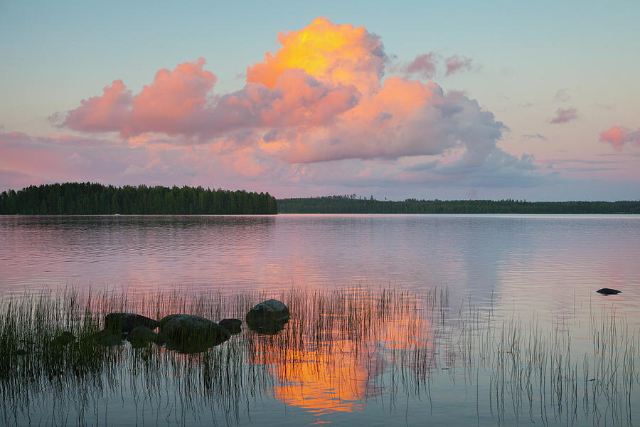 Scandinavia Finland Summer Lake Sunset #1 Photograph by Ssiltane