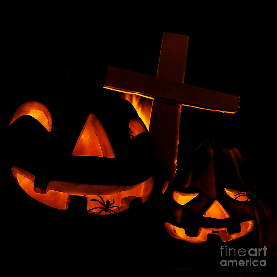 Scary Halloween pumpkin #1 Photograph by Anna Om