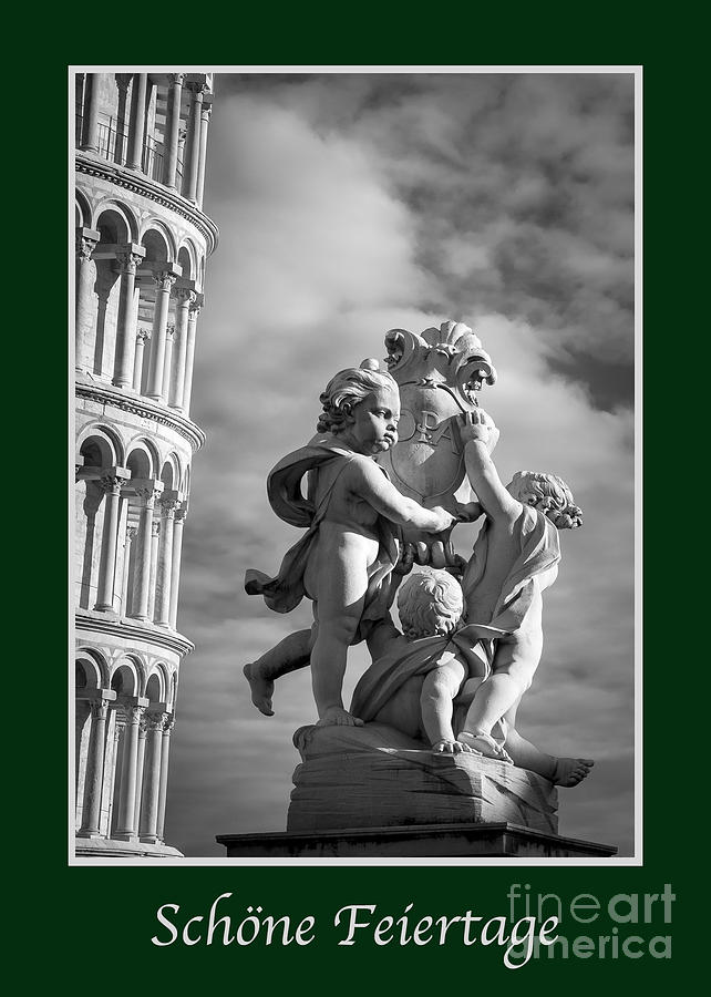 Holiday Photograph - Schone Feiertage with Fountain of Angels #1 by Prints of Italy