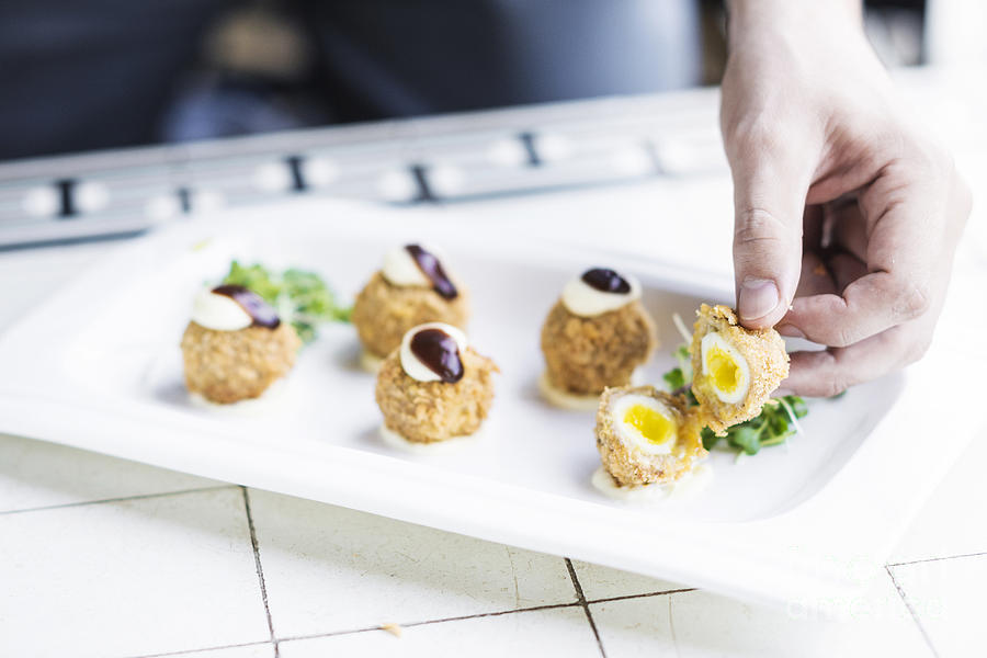 Scotch Breaded Eggs  Contemporary Fusion Style #1 Photograph by JM Travel Photography