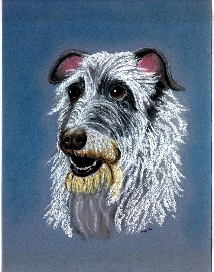 Scottish Deerhound Dog Pastel - Scottish Deerhound Dog #1 by Olde Time  Mercantile