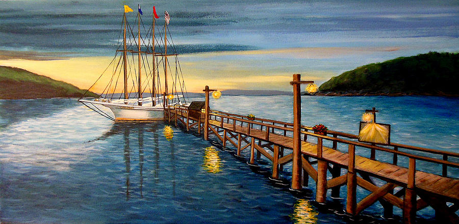 Sunset Painting - Sea Maiden #1 by Janet Glatz