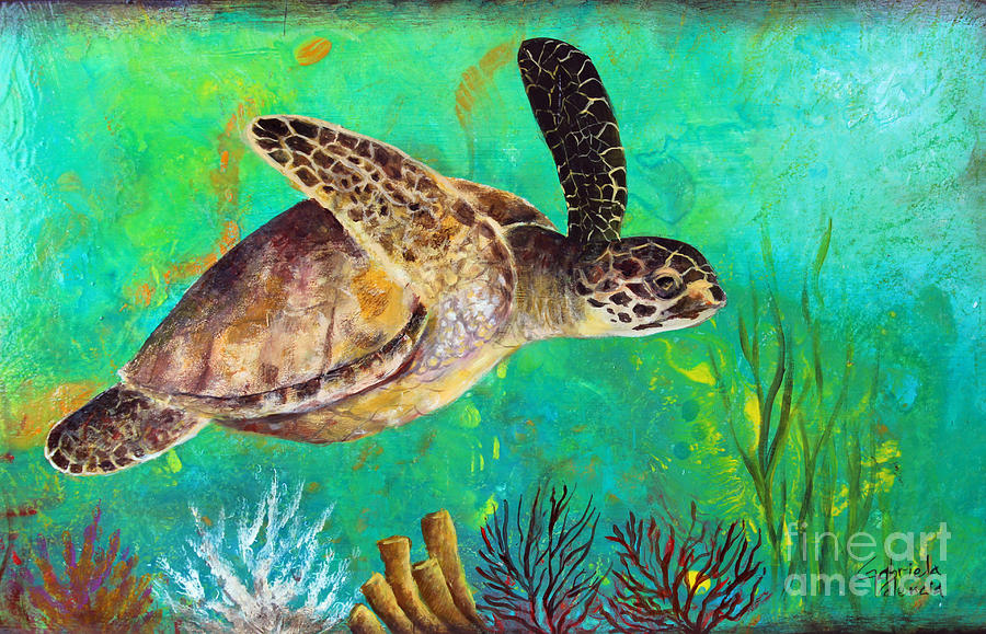 Sea Turtle Painting by Gabriela Valencia