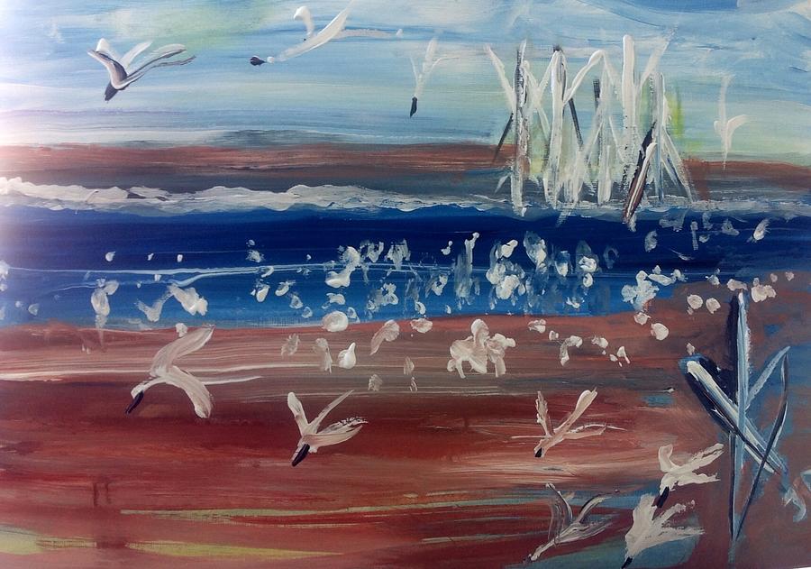 Seagulls #1 Painting by Judith Desrosiers