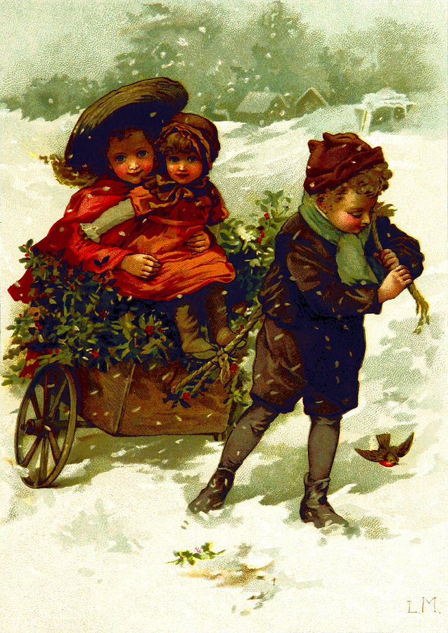 Seasons Greetings, Happy Holidays, 1888 #1 Photograph by British Library