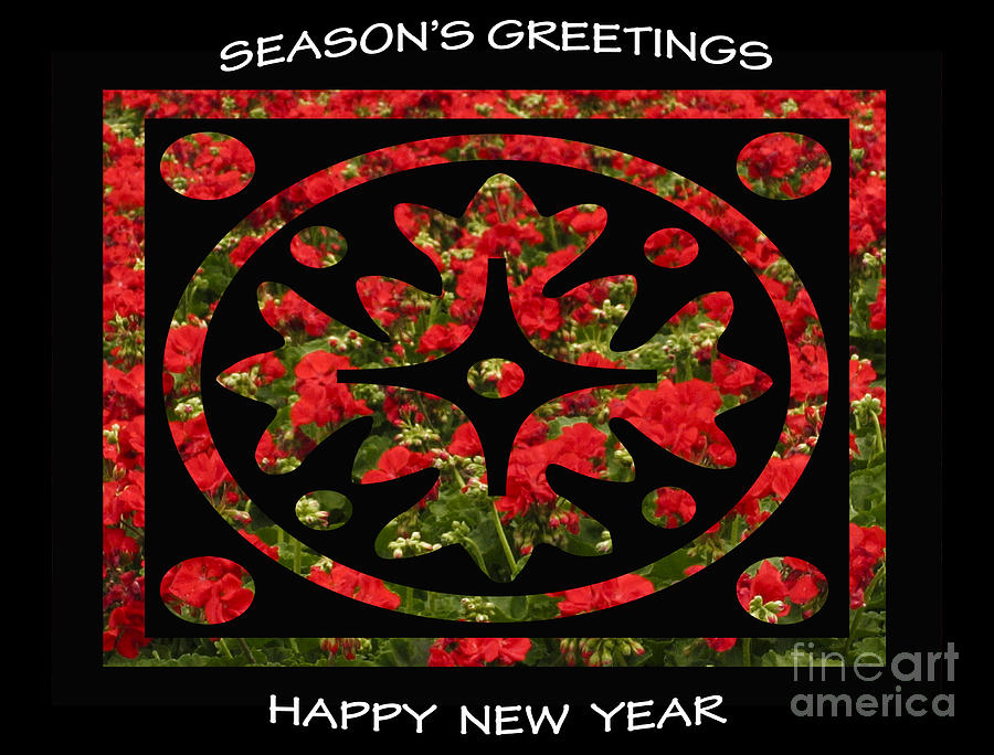 Seasons Greetings  Happy New Year Greeting Card Poster #1 Photograph by Carol F Austin