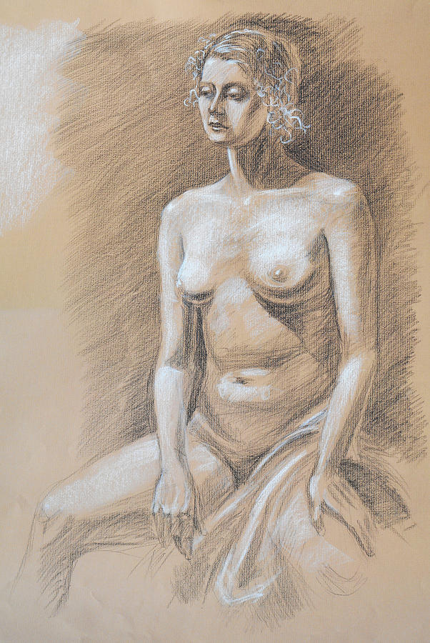 Seated Model Drawing  #2 Drawing by Irina Sztukowski