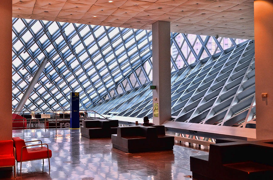 Seattle Photograph - Seattle Library Reading Room 2 by Allen Beatty