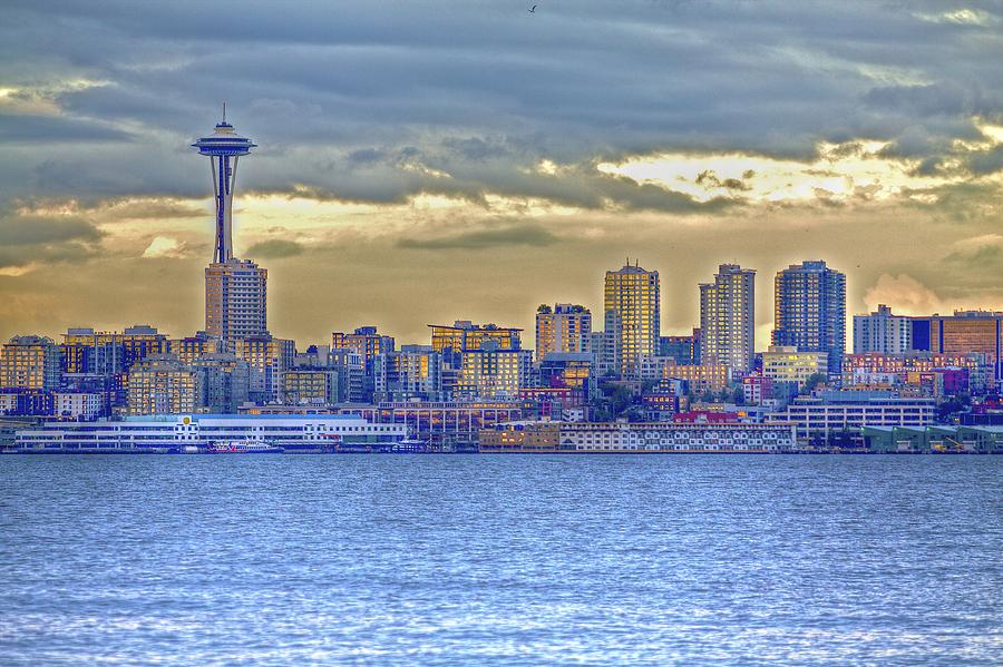 Seattle Skyline In Twilight #1 Photograph by SC Heffner