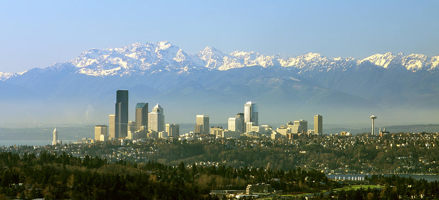 Seattle Photograph - Seattle Skyline #1 by King Wu