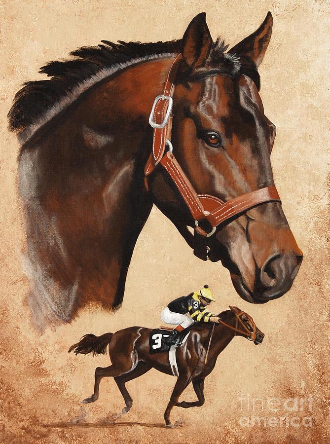 Seattle Slew #1 Painting by Pat DeLong
