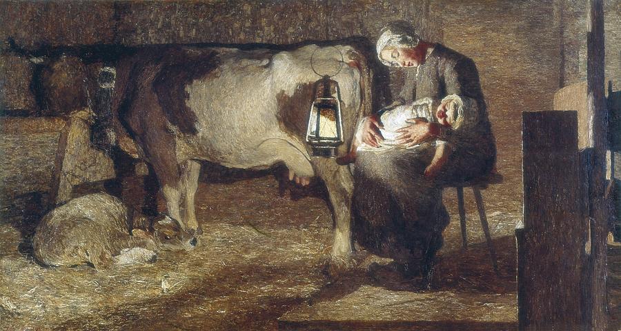 Cow Photograph - Segantini, Giovanni Battista 1858-1899 #1 by Everett