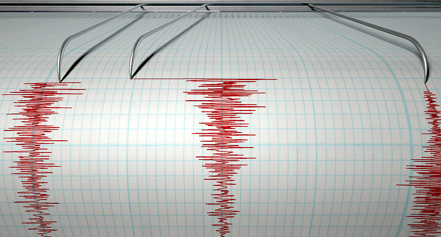 Pen Digital Art - Seismograph Earthquake Activity #1 by Allan Swart