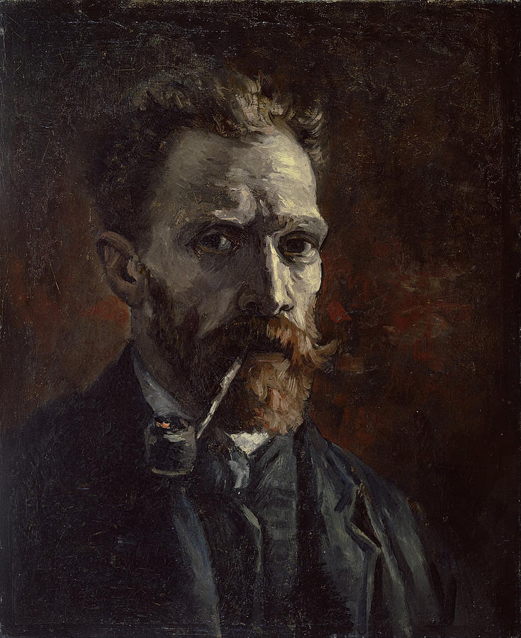 Self Portrait With Pipe #1 Painting by Vincent Van Gogh