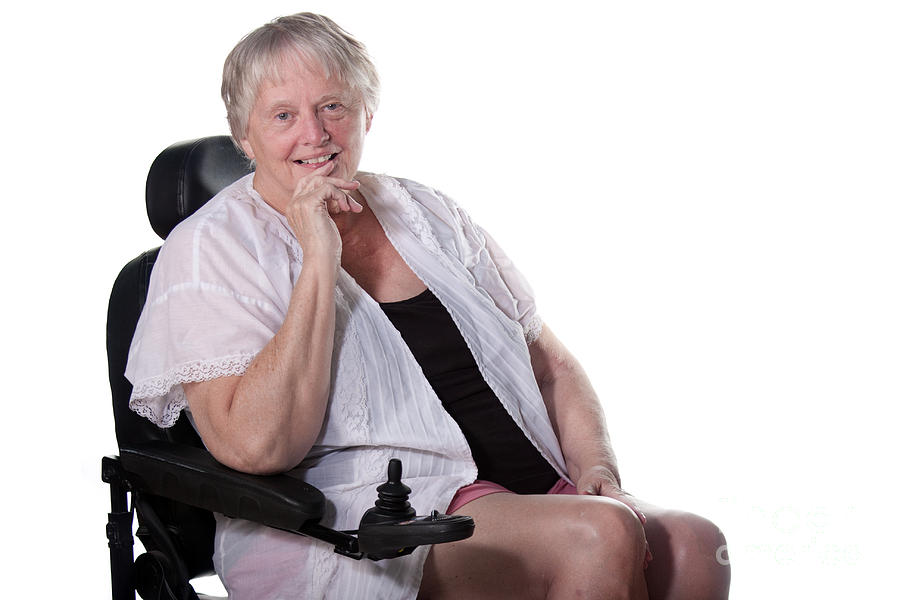Portrait Photograph - Senior Woman In Wheel Chair #1 by Gunter Nezhoda