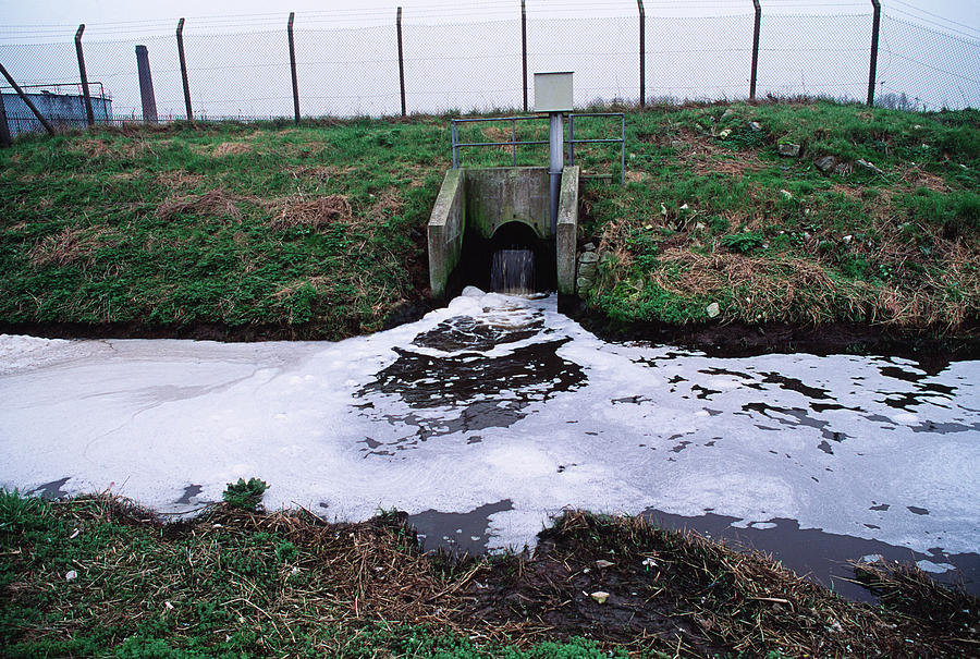 Pipe Photograph - Sewage Ouflow #1 by Robert Brook/science Photo Library