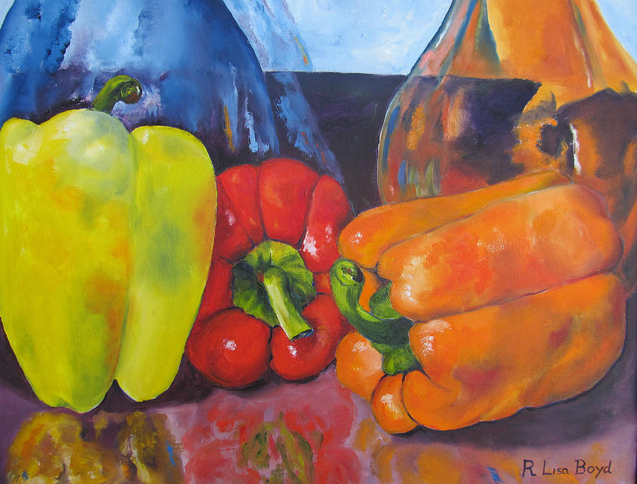 Shades of Peppers Painting by Lisa Boyd
