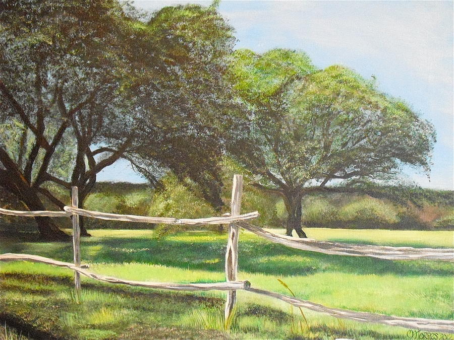 Shady Oak Trees Painting by Melissa Torres