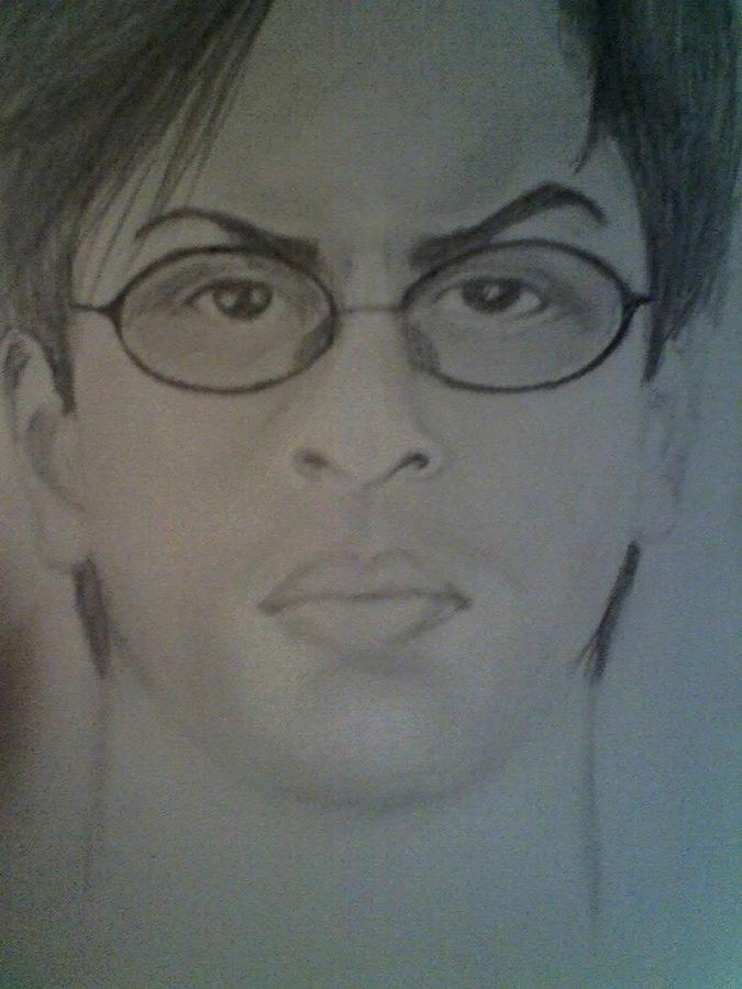 Portrait Drawing - Shah Rukh KHan #1 by Lela Gambarashvili
