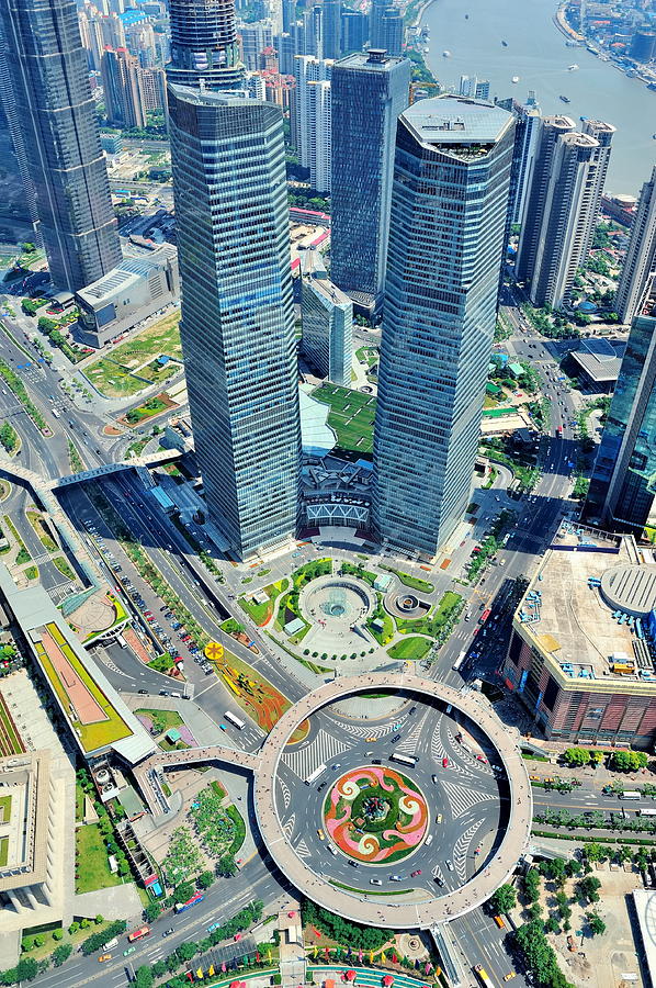 Shanghai aerial in the day #1 Photograph by Songquan Deng